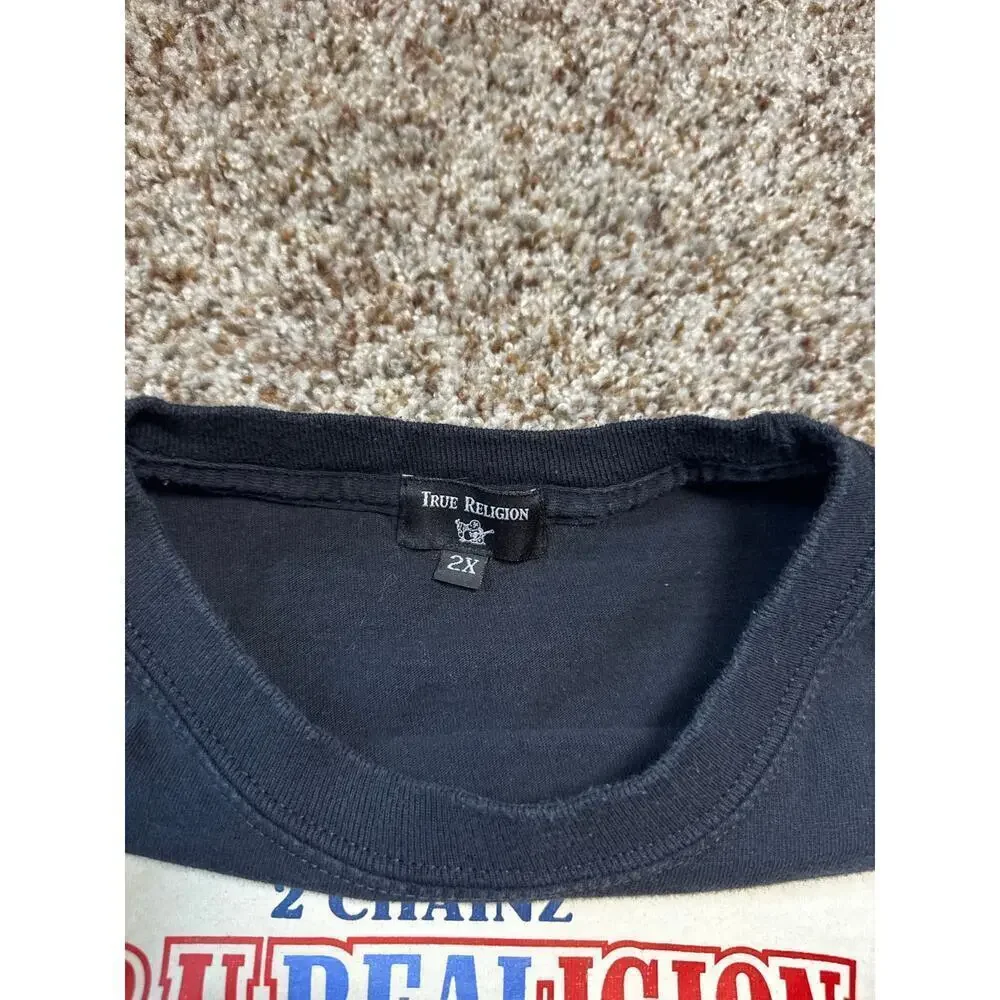 TRUE RELIGION Long sleeve Men's t shirt size 2X; Black with Legacy Logo